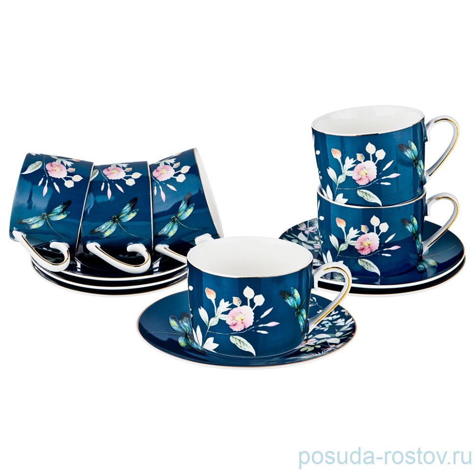 Набор чайных пар 250 мл 6 шт "Летний вечер" / 189549 Набор чайных пар 250 мл 6 шт "Летний вечер" / 189549