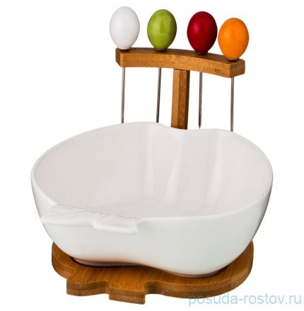 Салатник 16,5 х 15 х 12 см + 4 вилочки / 192458