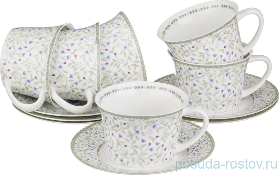 Набор чайных пар 250 мл 6 шт "Полевой цветок" / 193694