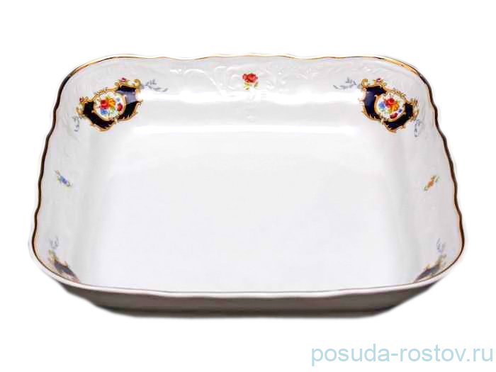 Салатник 25 см квадратный "Бернадотт /Синеглазка" / 006198