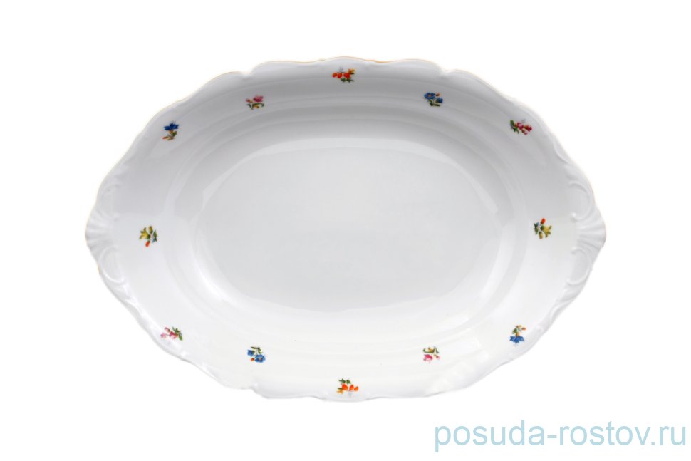 Блюдо 36 см овальное (глубокое) для хлеба "HC /Мелкие цветы" / 107867
