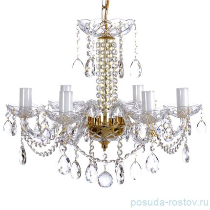 Люстра 6 рожковая хрусталь &quot;Роял&quot; h-55 см, диаметр-52 см, вес 6 кг / 034412