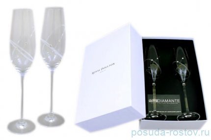 Бокалы для шампанского 210 мл 2 шт прозрачные &quot;Diamante /С стразами&quot; / 061212