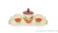 Кофейный набор на 2 персоны 5 предметов &quot;Artigianato ceramico /Гранат&quot; / 233008