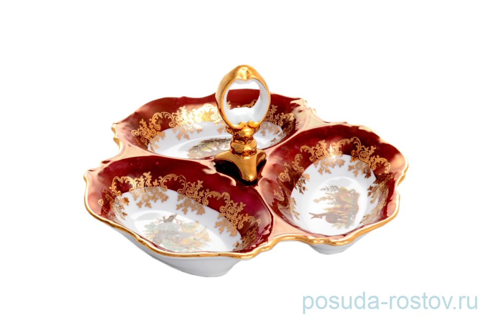 Менажница 23 см "Офелия /Охота красная"   / 126062