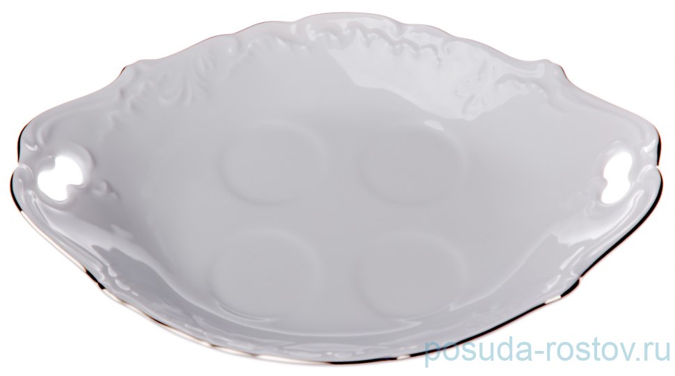 Поднос для специй 17 см с ручками "Рококо /Отводка платина" / 148465