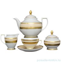 Чайный сервиз на 6 персон 15 предметов &quot;Констанц /Императорское золото /на бежевом&quot; / 033222