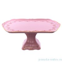 Блюдо 28 см прямоугольное н/н &quot;Соната /Розовый цветок&quot; розовая / 148681