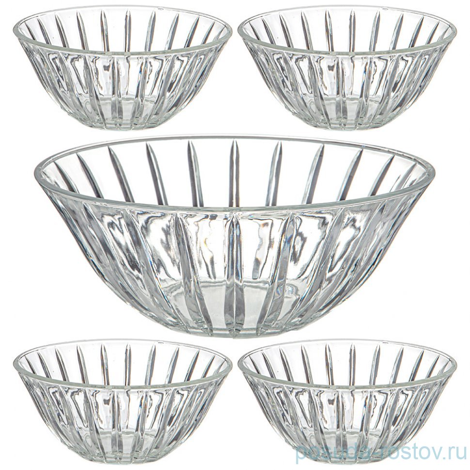 Набор салатников 5 предметов (1,6 л + 4 шт по 300 мл) "Lines" / 341449 Набор салатников 5 предметов (1,6 л + 4 шт по 300 мл) "Lines" / 341449