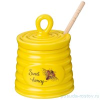 Банка для мёда 11 х 11 х 12 см жёлтая &quot;Sweet honey&quot; / 272184