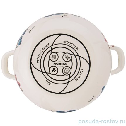 Кастрюля 18 х 11 см с крышкой эмалированная 2 л &quot;фрукты&quot; / 274434