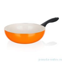 Сковорода вок 28 см c керамической антипригарной поверхностью оранжевая &quot;Banquet /Ceramia&quot; / 152484