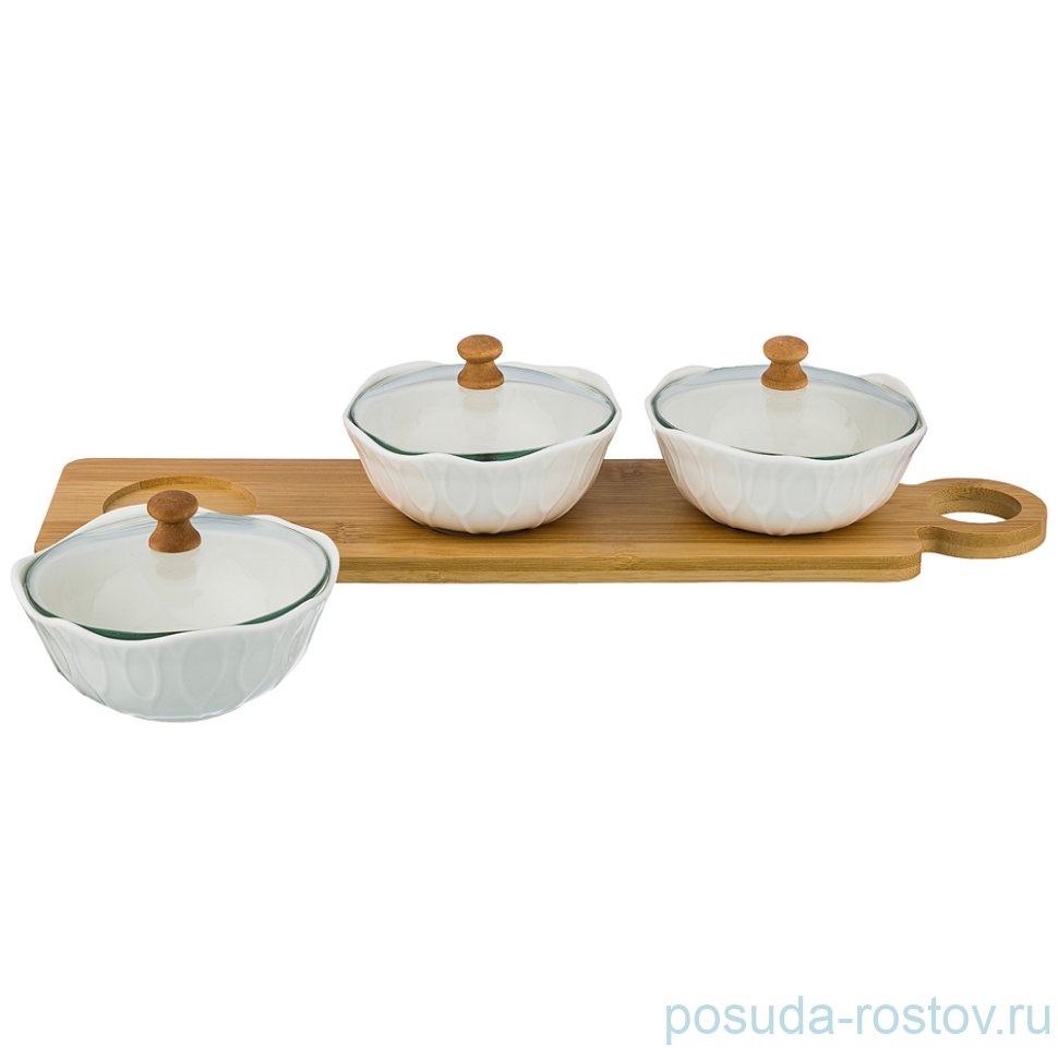 Набор сахарниц 12 х 12 х 5 см 3 шт на подставке "Native" / 191367