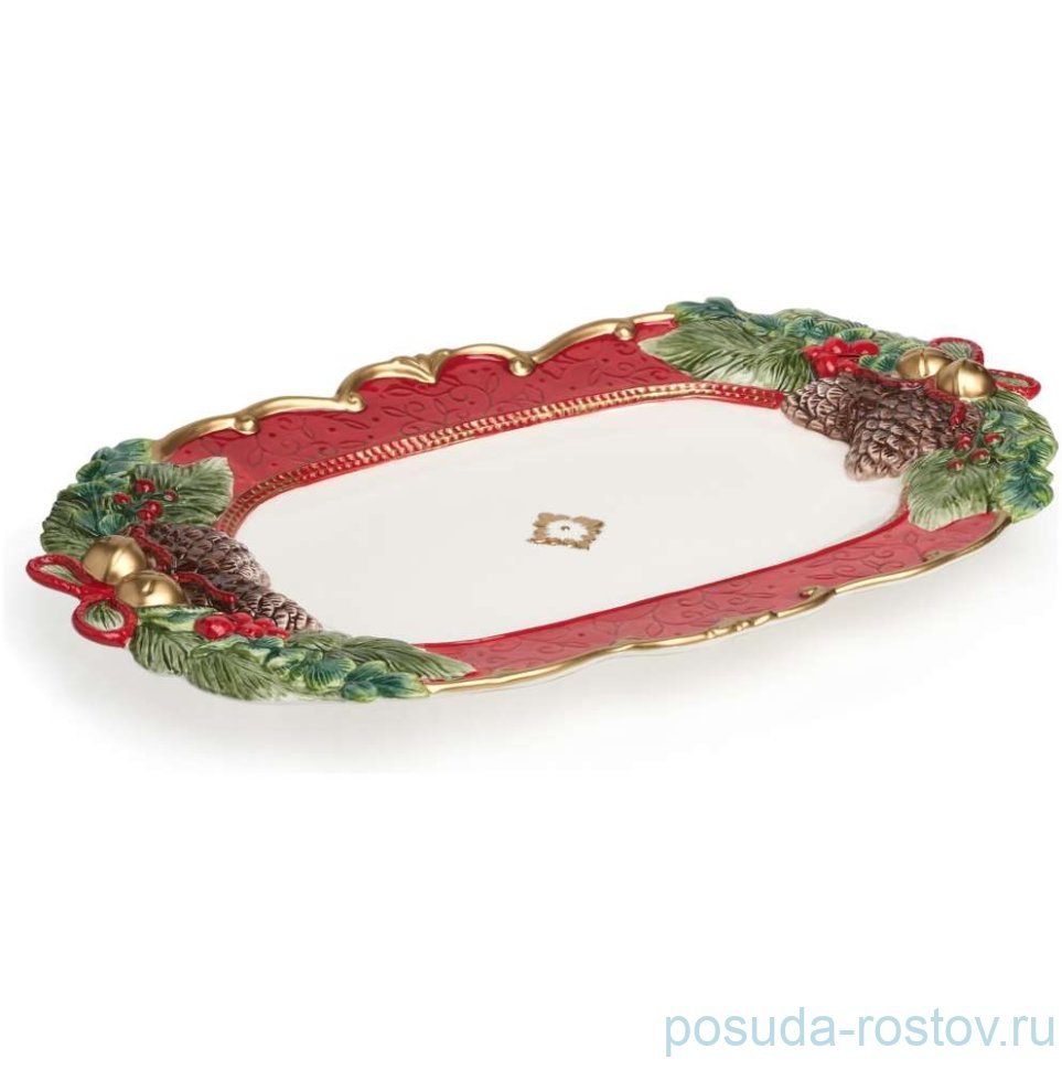 Блюдо 47,5 х 29 х 5,5 см прямоугольное "Шишки" / 379184 Блюдо 47,5 х 29 х 5,5 см прямоугольное "Шишки" / 379184