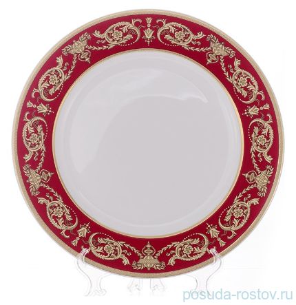 Набор тарелок 19 см 6 шт &quot;Александрия /Золотой узор на красном&quot; / 070335