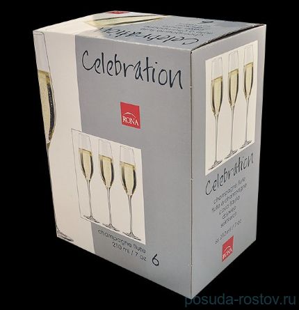 Бокалы для шампанского 210 мл 6 шт &quot;Celebration /Без декора&quot; / 039954