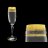 Бокалы для шампанского 160 мл 6 шт &quot;Люция /Широкое золото, бесцветная волна&quot; / 018189