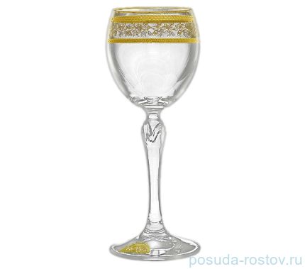 Бокалы для белого вина 150 мл 6 шт &quot;Люция /Орнамент золотой&quot; / 018179