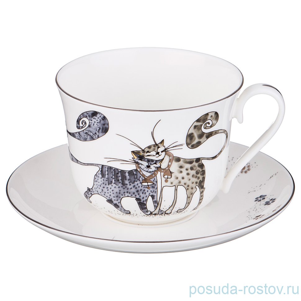 Чайная пара 450 мл 1 шт "Котики" / 189168