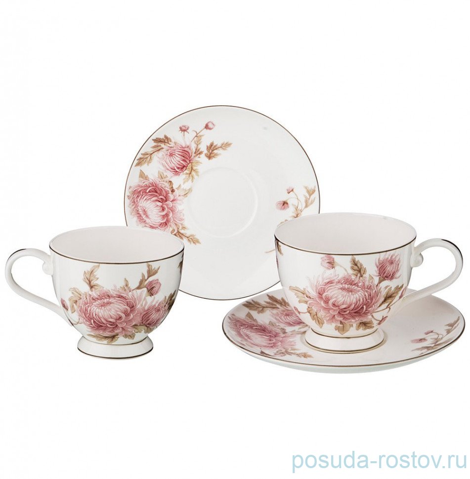 Набор чайных пар 200 мл 2 шт "Астра" / 189349