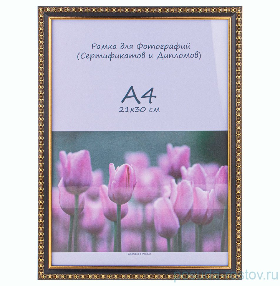 Фоторамка 21 х 30 см /рамка черный с золотом / 327785