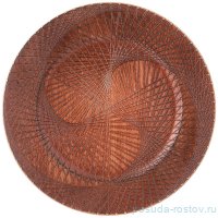 Поднос 33 см круглый коричневый &quot;Старинный прованс /Изонить&quot; / 329722