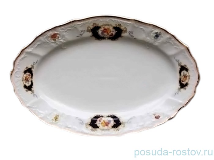 Блюдо 34 см овальное "Бернадотт /Синеглазка" / 006148