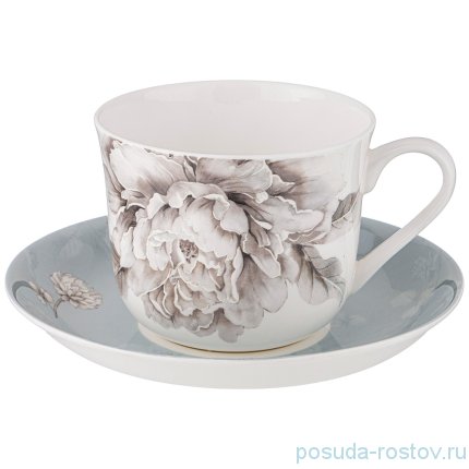 Чайная пара 500 мл 1 шт голубая &quot;White flower&quot; / 236282