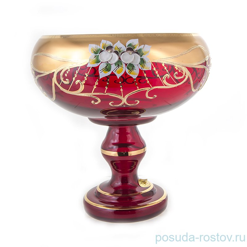 Ваза для конфет/фруктов 24 см н/н "Лепка красная /6333" / 092558