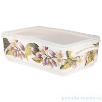 Блюдо 20,5 х 12 х 6 см прямоугольное с ручками и силиконовой крышкой &quot;Фрукты&quot; / 251975