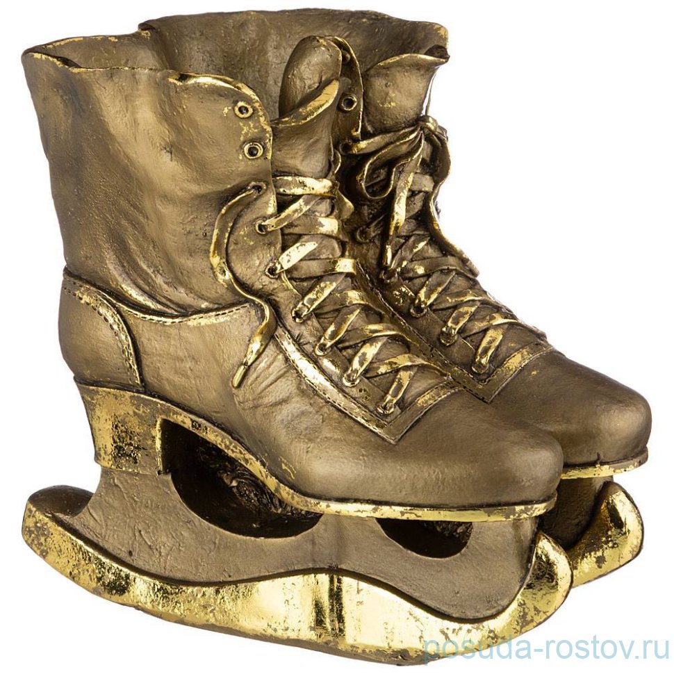 Кашпо 24 см "Коньки" /бронза с позолотой / 273644