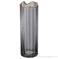 Ваза для цветов 30 см серая &quot;отводка золото&quot; / 289419