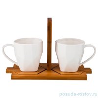 Набор чайных пар 220 мл 2 шт на подставке 23 х 11,5 х 14 см / 192461