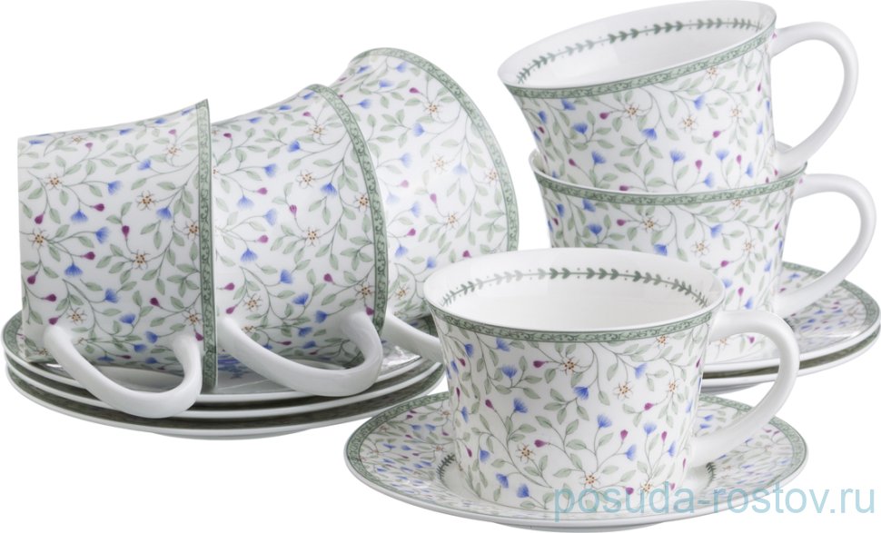 Набор кофейных пар 180 мл 6 шт "Полевой цветок" / 193697