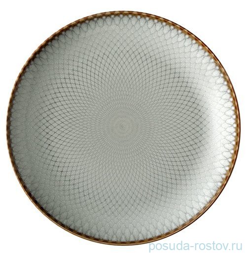 Тарелка 20 см серо-бежевая "Mandala /Серые ромбы" / 369143