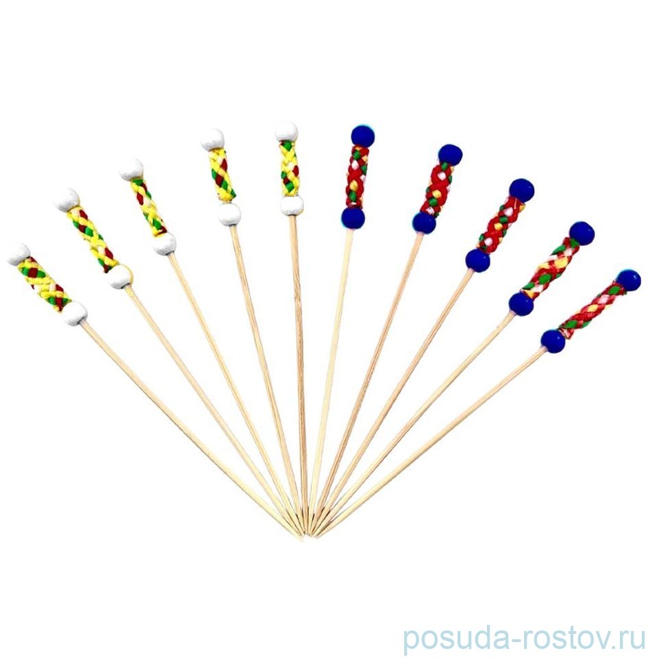 Шпажки 12 см 100 шт синий белый Пика "Рио" / 369615 Шпажки 12 см 100 шт синий белый Пика "Рио" / 369615