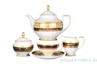 Чайный сервиз на 6 персон 15 предметов &quot;Диадема /Чёрная крем золото&quot; / 060263