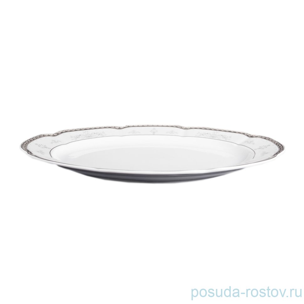 Блюдо 33 см овальное "Болеро /Платиновый узор" / 034721