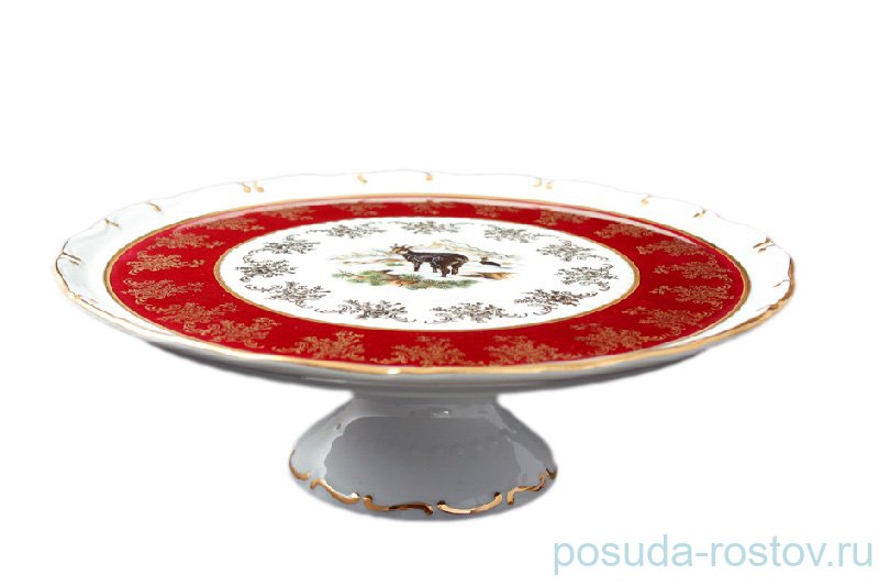 Тортница н/н Bohemia Porcelan Moritz Zdekauer 1810 s.r.o. "Магнолия /Охота красная" / 038347 Тортница н/н Bohemia Porcelan Moritz Zdekauer 1810 s.r.o. "Магнолия /Охота красная" / 038347
