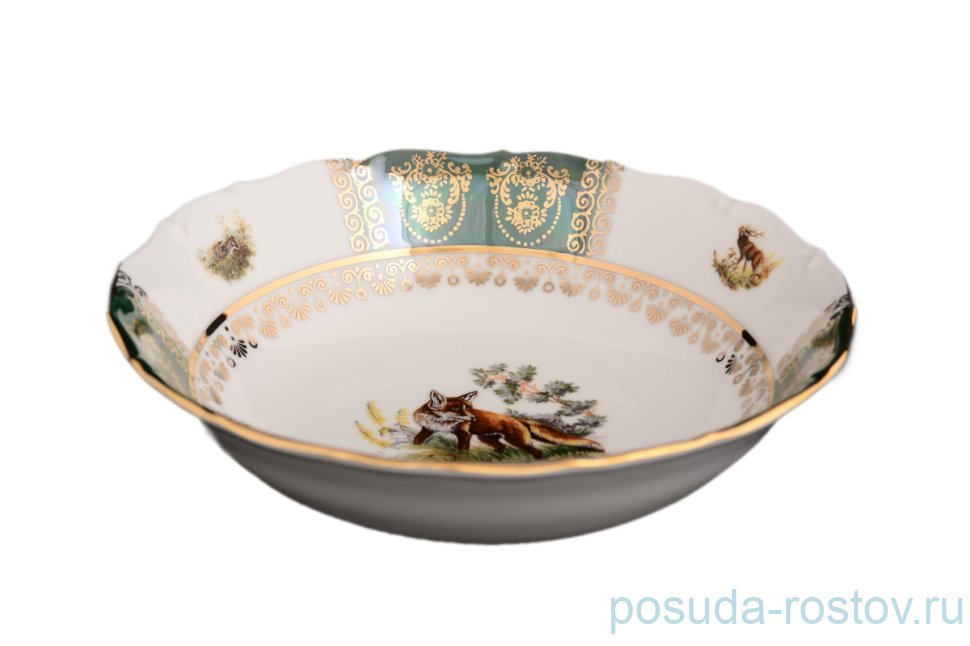 Набор салатников 19 см 6 шт Royal Czech Porcelain "Болеро /Охота зелёная" / 123051 Набор салатников 19 см 6 шт Royal Czech Porcelain "Болеро /Охота зелёная" / 123051