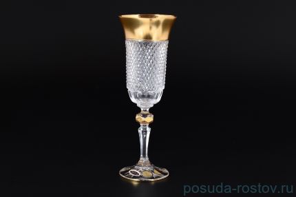 Бокалы для шампанского 150 мл 6 шт &quot;Max Crystal /Фелиция /Хрусталь с золотом&quot; / 119752