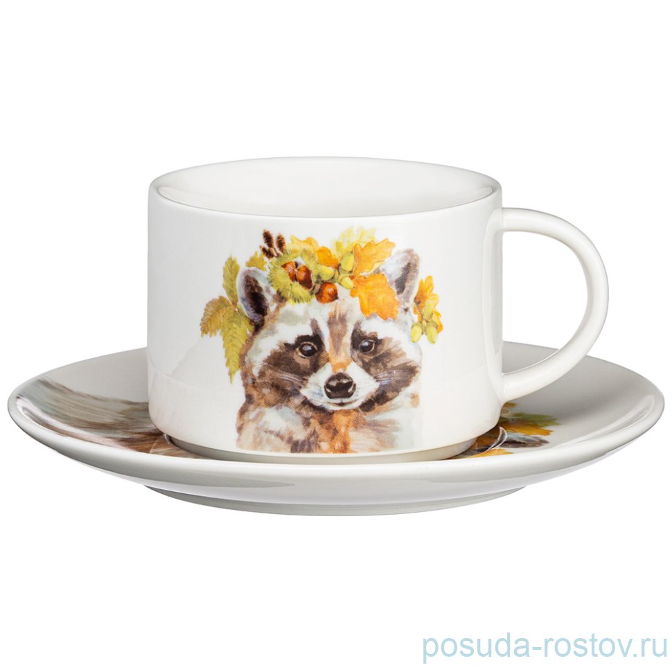 Чайная пара 200 мл "лесная сказка /енот" / 259956