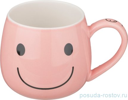 Кружка 350 мл &quot;Смайл /розовая&quot; / 194021