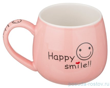 Кружка 350 мл &quot;Смайл /розовая&quot; / 194021
