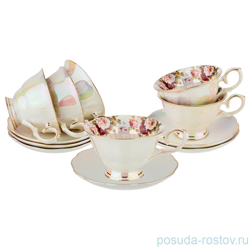 Набор чайных пар 220 мл 6 шт "перламутр" / 189556 Набор чайных пар 220 мл 6 шт "перламутр" / 189556