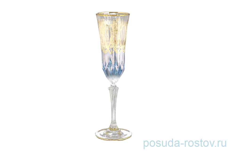 Бокалы для шампанского 180 мл 6 шт "Timon /Адажио синий с золотом" / 101071