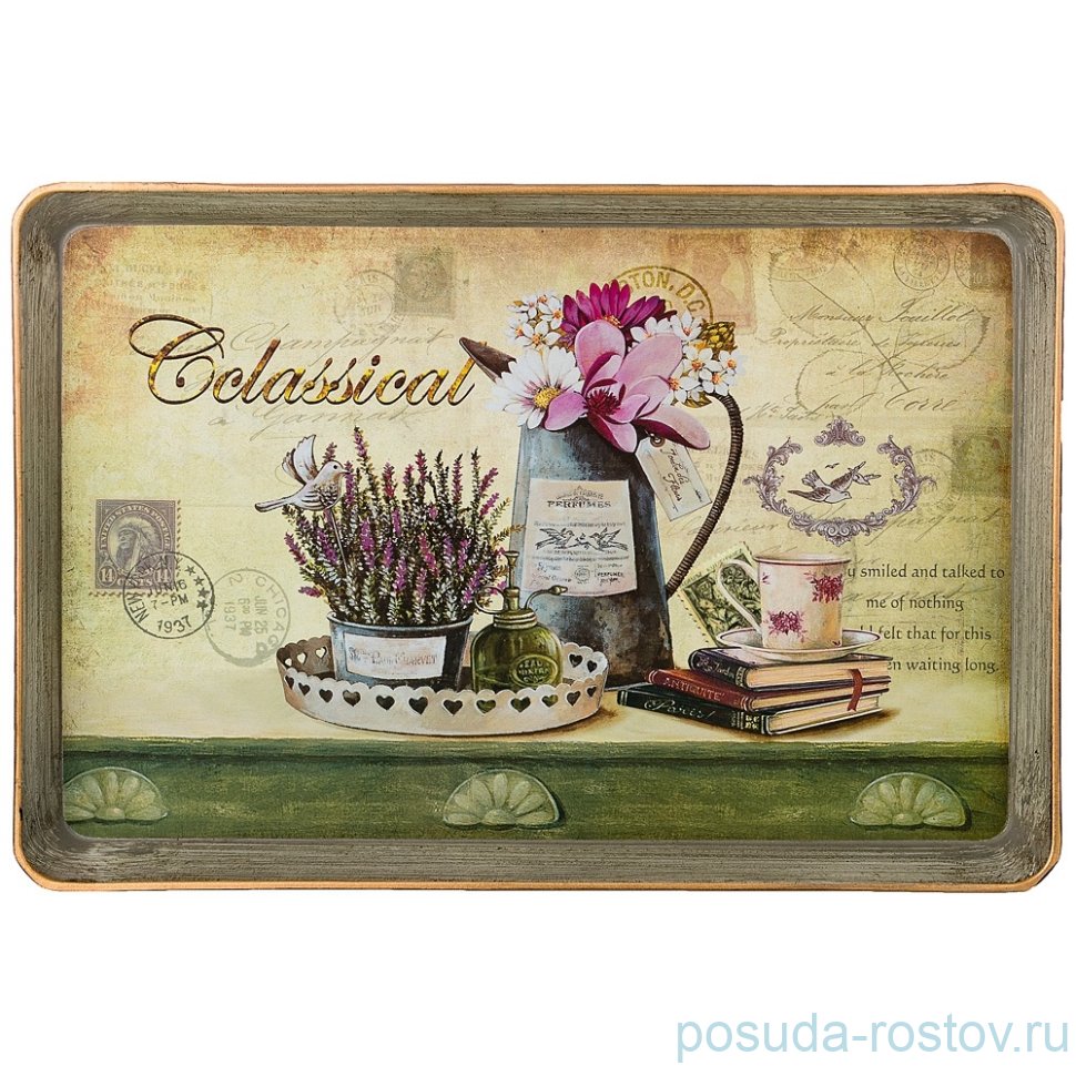 Поднос 31 х 21х 2 см прямоугольный "Старинный прованс" / 186059
