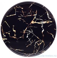 Поднос 33 х 2,1 см сервировочный чёрный &quot;Мрамор&quot; / 234915