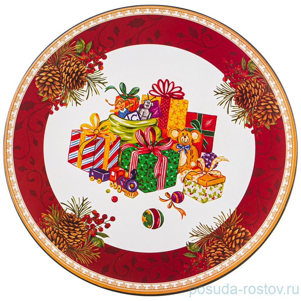 Поднос 33 см круглый "Рождественская сказка" / 263397 Поднос 33 см круглый "Рождественская сказка" / 263397