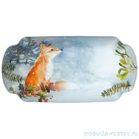 Блюдо 18 см прямоугольное &quot;Зимняя сказка /Лиса&quot; / 268494